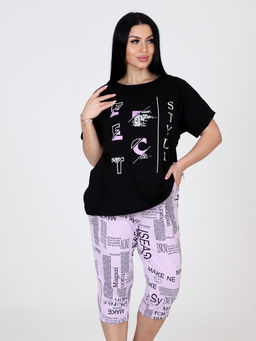 ДК-207 бриджи ДОМАШНИЙ КОСТЮМ (Сиреневая газета) - А-дина фото 3