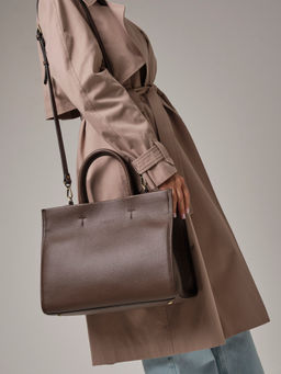 Сумка кожаная шоппер Deboro 30638 коричневый торф