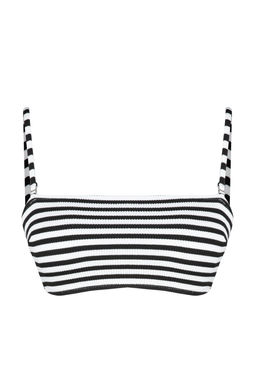 TRENDYOLMILLA Siyah-Beyaz Straplez Dokulu Hipster Bikini Ustu TBESS24BU00152  фото 6