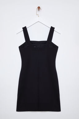 TRENDYOLMILLA Siyah A-Kesim Tas Aksesuar Detayl? Straplez Dokuma S?k Elbise TPRSS25EL00083 фото 5