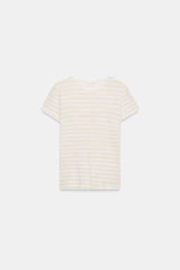 CAMISETA MANGA CORTA CON LINO / rayas - Zara фото 6