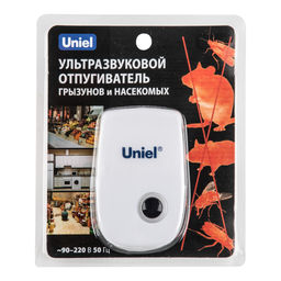 UDR-E11 WHITE Ультразвуковой отпугиватель насекомых и грызунов. 220В. Площадь до 80м2. Белый. TM Uniel