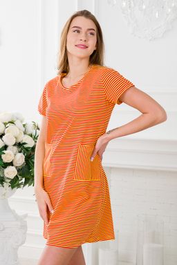 Туника женская из кулирки Руслана красная полоса на жёлтом - Амадэль фото 19