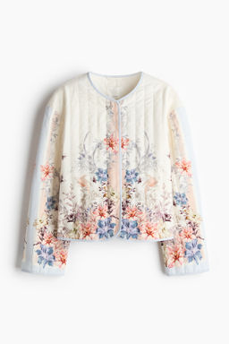 Chaqueta acolchada en mezcla de lino
