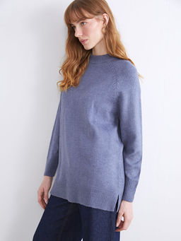 Bisiklet Yaka Oversize Kad?n Triko Tunik