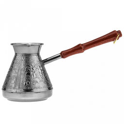 Турка медная 640мл "Виноград", д11см, h11,5см, s0,8мм, деревянная ручка (Россия)