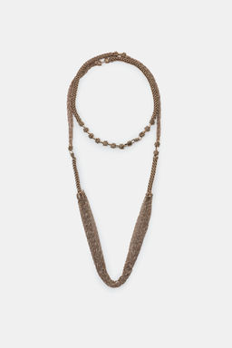 LONG DOUBLE-CHAIN NECKLACE - Zara фото 2