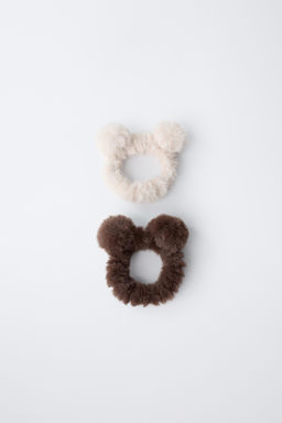 PACK OF TWO FAUX FUR EAR SCRUNCHIES