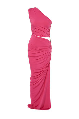 Limited Edition Fusya Vucuda Oturan Aksesuarl? Gece Uzun Abiye Elbise TPRSS24AE00046 - Trendyolmilla фото 7