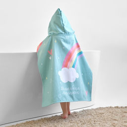 Полотенце-пончо детское махровое Крошка Я Единорог 60х120 см, 50% хл, 50% пэ  фото 4