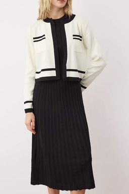 Siyah Renk Bloklu Midi A-line Triko H?rka-Elbise Tak?m TWOAW26EL00096 - Trendyolmilla фото 4