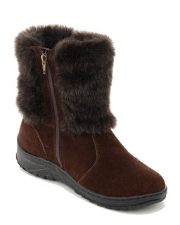 Унты женские на литой подошве. Коричн., Мех "норка" коричн. Короткие. Молния