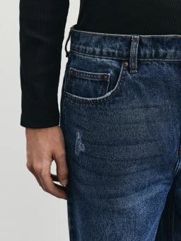 Джинсы straight с эффектом destroyed / Zarina