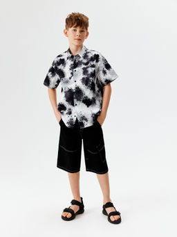 ACOOLA / Сорочка верхняя детская для мальчиков Kasas черно-белый