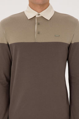 Erkek Regular Fit Polo Yaka A__k Haki Sweatshirt - U.s. polo assn фото 6