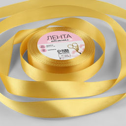 Цена за 2 шт. Лента атласная, 20 мм, 23±1 м, золотисто-бежевая №186