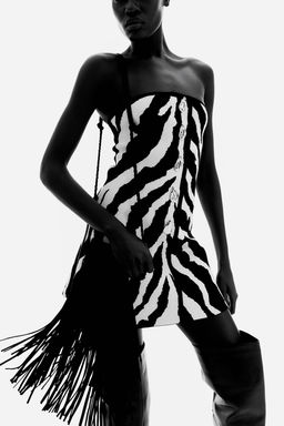 Vestido bandeau en punto jacquard - H&m фото 3