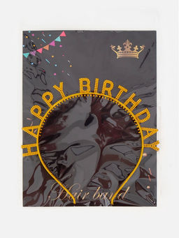 Цена за 2 шт. Ободок "Happy birtday" золотой
