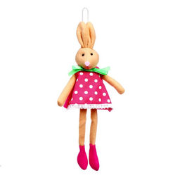 Мягкая игрушка Зайка в платье, на подвесе, цвет МИКС