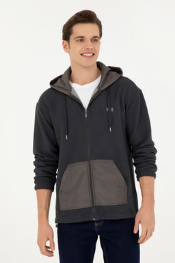 Мужской вязаный кардиган антрацитового цвета - U.s. polo assn фото 17