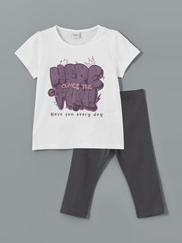 Bisiklet Yaka K?z ?ocuk Ti??rt ve Tayt