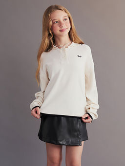 Polo Yaka K?z ?ocuk Kazak