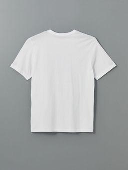 Bisiklet Yaka Bask?l? Penye Erkek Ti??rt