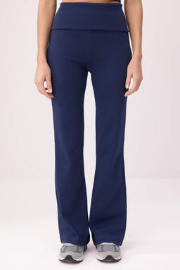 Wardrobe Essentials-Lacivert Fitted/Vucuda Oturan Kolsuz Orme Alt-Ust Tak?m TWOSS26AU00122