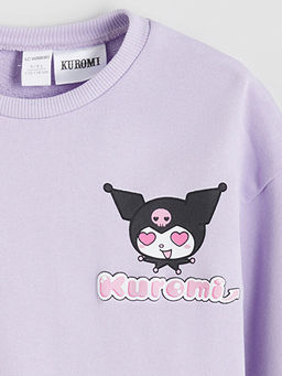 Bisiklet Yaka Kuromi Bask?l? K?z ?ocuk Sweatshirt