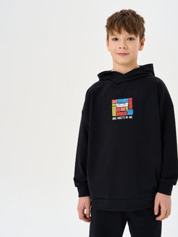 Худи облегченное Уголь с принтом 7+ - Bungly фото 2