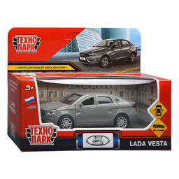 Машина металл LADA vesta 11,5 см, двери, темно-серый