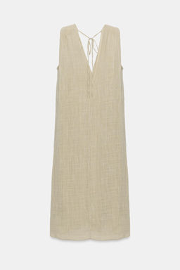 VESTIDO MIDI GASA EFECTO ARRUGADO / Ceniza - Zara фото 6
