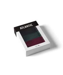 ATLANTIC 3MP-173 Трусы спорт Gradient Elastic - набор 3 шт. каберне + черный + изумрудный  фото 8