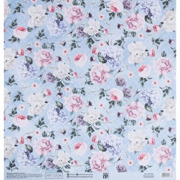 Цена за 10 шт. Бумага для скрапбукинга Нежный букет, 30.5?32 см, 180 г/м?