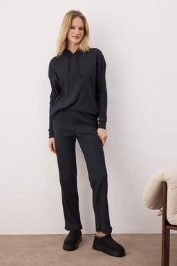 Trendyolmilla Lacivert Kapusonlu Fitilli Orme Pijama Tak?m? THMAW22AU0334  фото 15