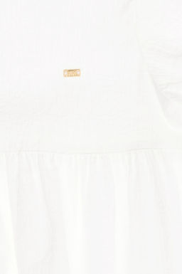 U. S. Polo Assn Белое тканое платье с короткими рукавами для девочки - U.s. polo assn фото 4