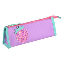 Пенал школьный, арт.51702/ 25 КЛУБНИЧКА (без наполнения, 23x7.5х5 см, искусственная кожа, молния, ап