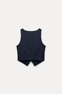 PLAIN KNIT SHORT VEST - Zara фото 6