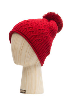 Шапка жен. шерсть+виск+анг LB-D77022 red