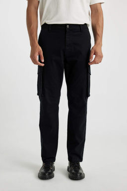 Широкая посадка по фигуре Широкая посадка с нормальной талией Широкие брюки-карго с карманами - Defacto фото 5