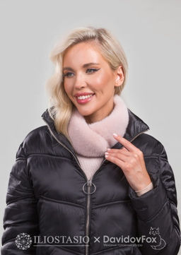 Шарф-воротник экомех дымчатая роза