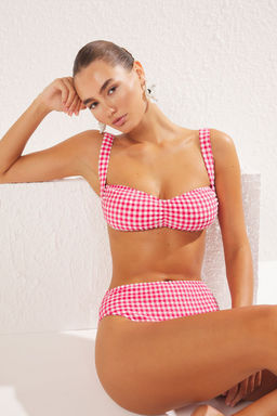 TRENDYOLMILLA Potikare Desenli Bralette Dokulu Regular Pretty Bikini Tak?m? TBESS25BT00036  фото 13