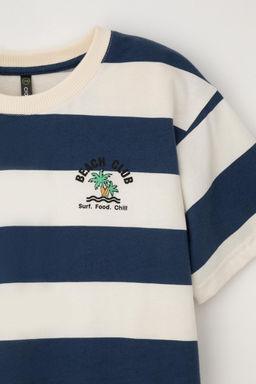 КР 302461/синий,суровый,полоска к566 фуфайка (футболка) для мал - Crockid фото 3