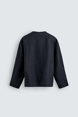 CAMISA CUELLO PANADERO 100% C??AMO / Marino oscuro - Zara фото 9