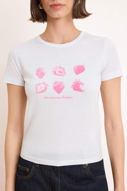 TRENDYOLMILLA Antrasit Fitted/Vucuda Oturan Nak?sl? Orme T-Shirt TWOSS25TS00082 фото 27