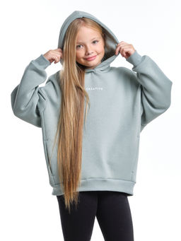 Худи для девочки оверсайз одежда подростковая с принтом 22-7317 мята - Mini maxi фото 4