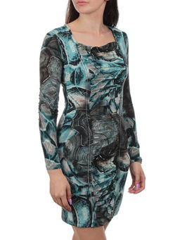 7043 TURQUOISE Платье летнее (90% полиэстер, 10% эластан)