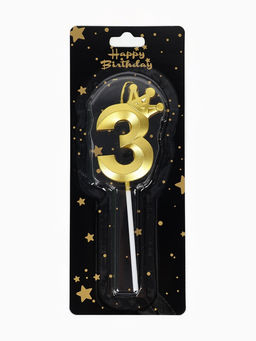 Цена за 3 шт. Свеча для торта «Корона» цифра 3