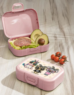 Ланч-бокс детский 0,85л с декором "Baby party" (светло-розовый)