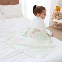 Полотенце детское Крошка Я Оленёнок 95х1005 см, цвет зелёный, 100% хлопок, 280 г/м2  фото 3